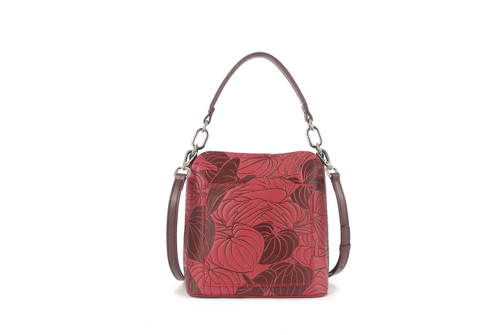 Crossbody Abby Anthurium Embossed Brown-Red