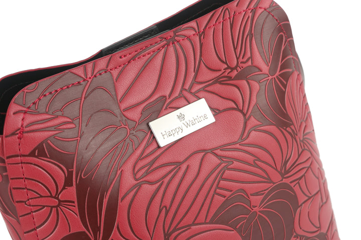 Crossbody Abby Anthurium Embossed Brown-Red
