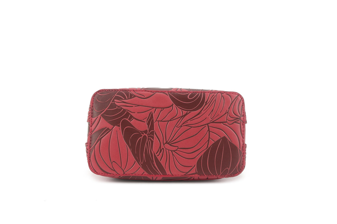 Crossbody Abby Anthurium Embossed Brown-Red