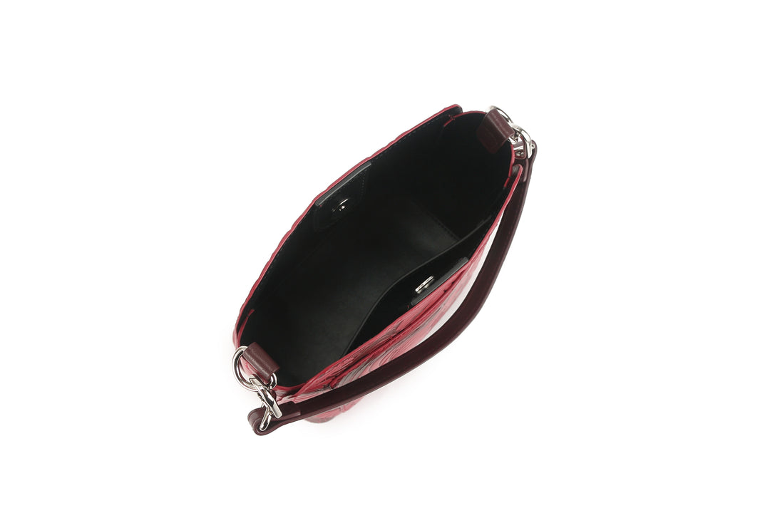 Crossbody Abby Anthurium Embossed Brown-Red
