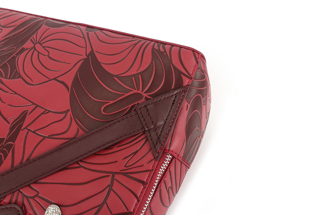 Backpack Tiffany Anthurium Embossed Brown-Red