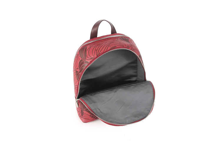 Backpack Tiffany Anthurium Embossed Brown-Red