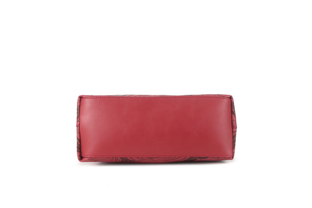 Shoulder Bag Edith Anthurium Embossed Brown-Red