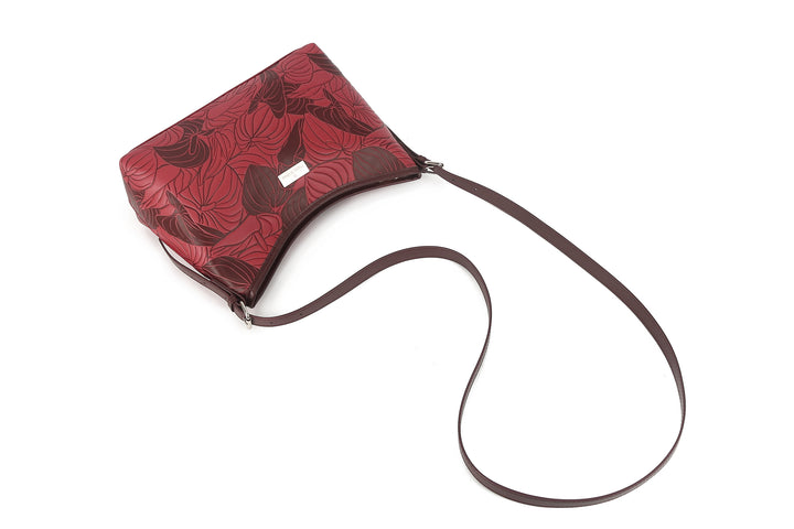 Shoulder Bag Edith Anthurium Embossed Brown-Red