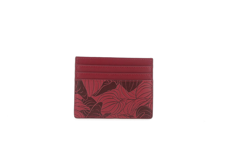 Card Case Meilany Anthurium Embossed Red