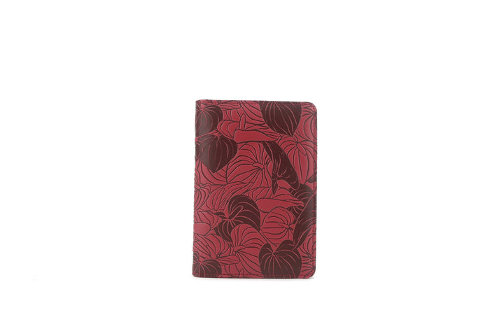 Passport Cover Annie Anthurium Embossed Brown-Red
