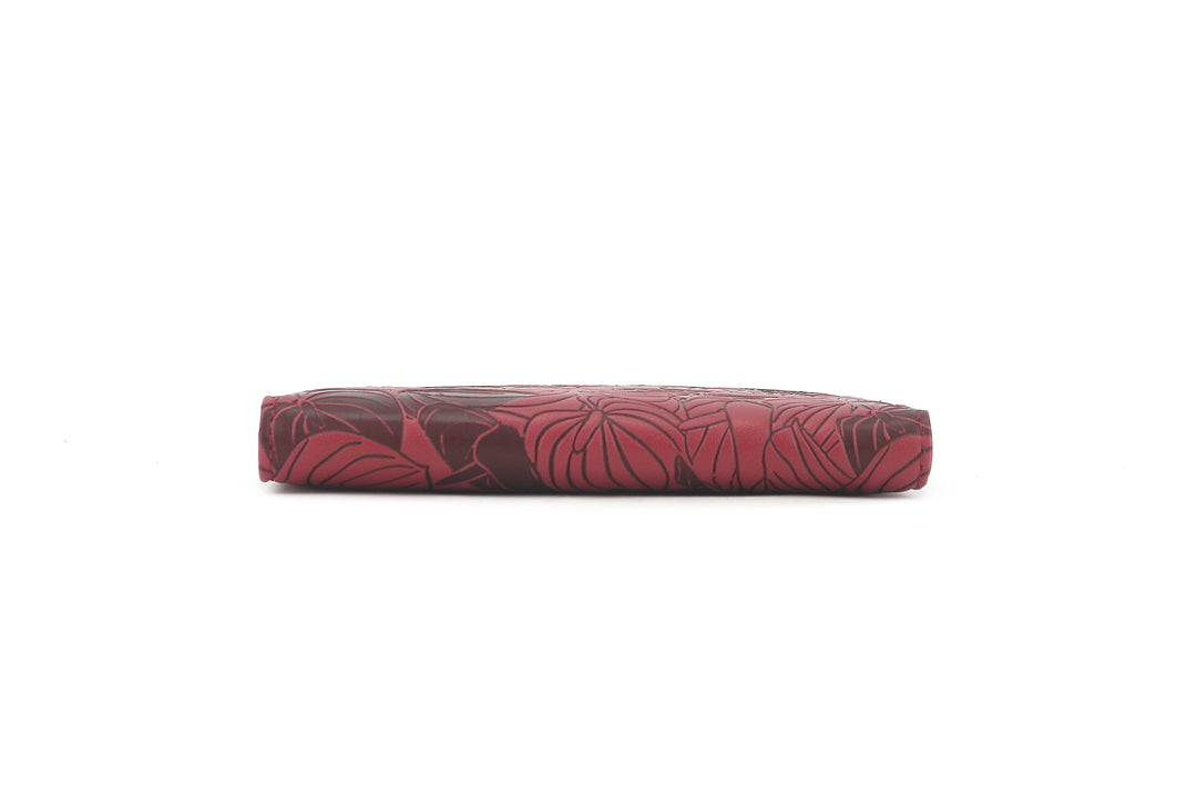 Passport Cover Annie Anthurium Embossed Brown-Red