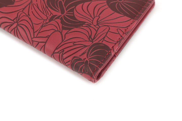 Passport Cover Annie Anthurium Embossed Brown-Red