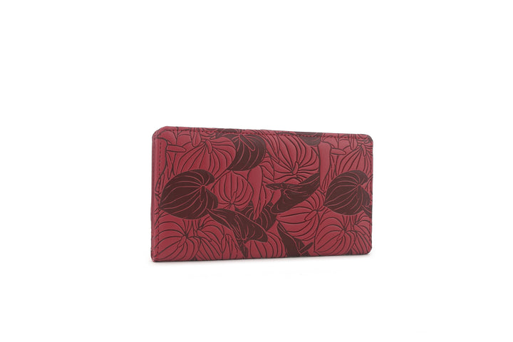 Wallet Teyla Anthurium Embossed Brown-Red