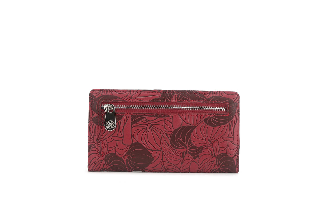 Wallet Teyla Anthurium Embossed Brown-Red