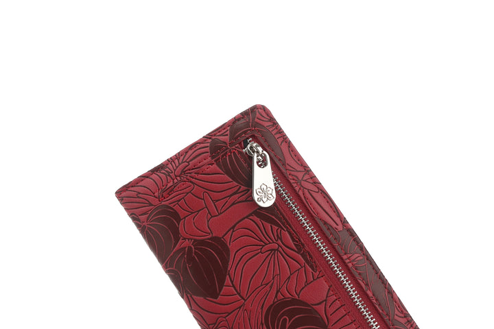 Wallet Teyla Anthurium Embossed Brown-Red