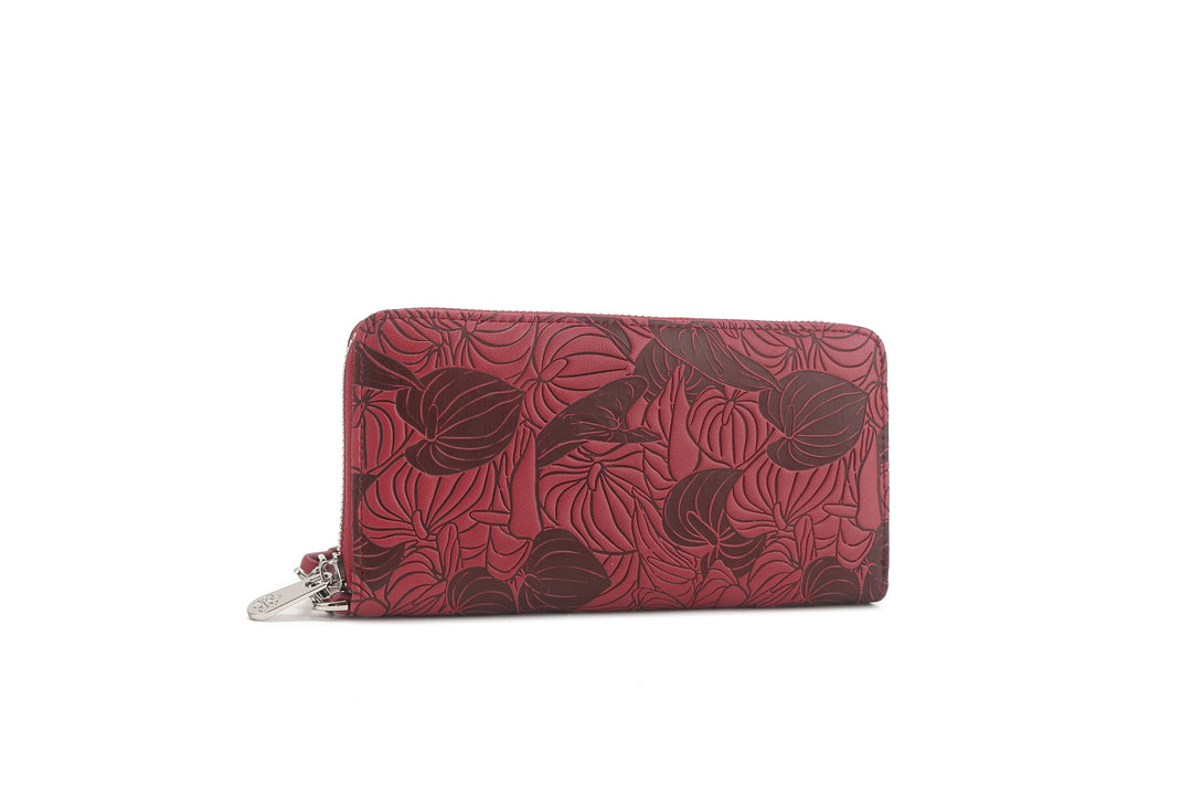 Wallet Kaylee Anthurium Embossed Brown-Red