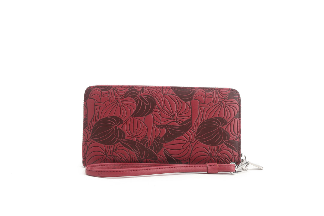 Wallet Kaylee Anthurium Embossed Brown-Red