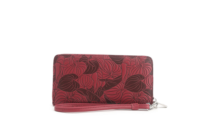 Wallet Kaylee Anthurium Embossed Brown-Red