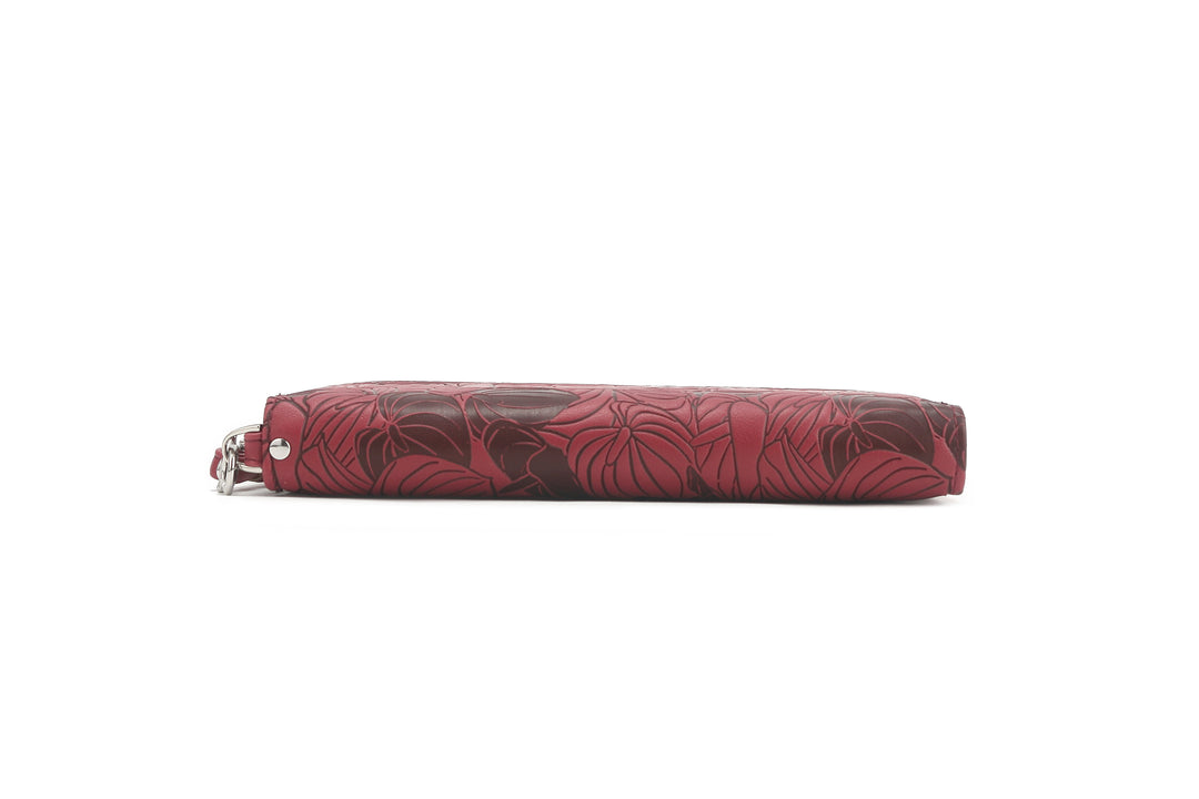 Wallet Kaylee Anthurium Embossed Brown-Red