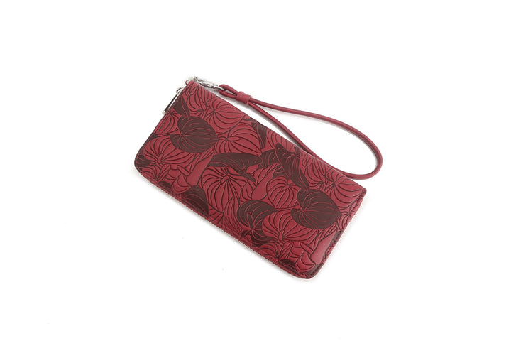 Wallet Kaylee Anthurium Embossed Brown-Red
