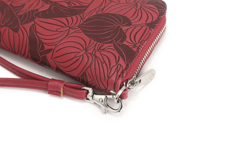 Wallet Kaylee Anthurium Embossed Brown-Red