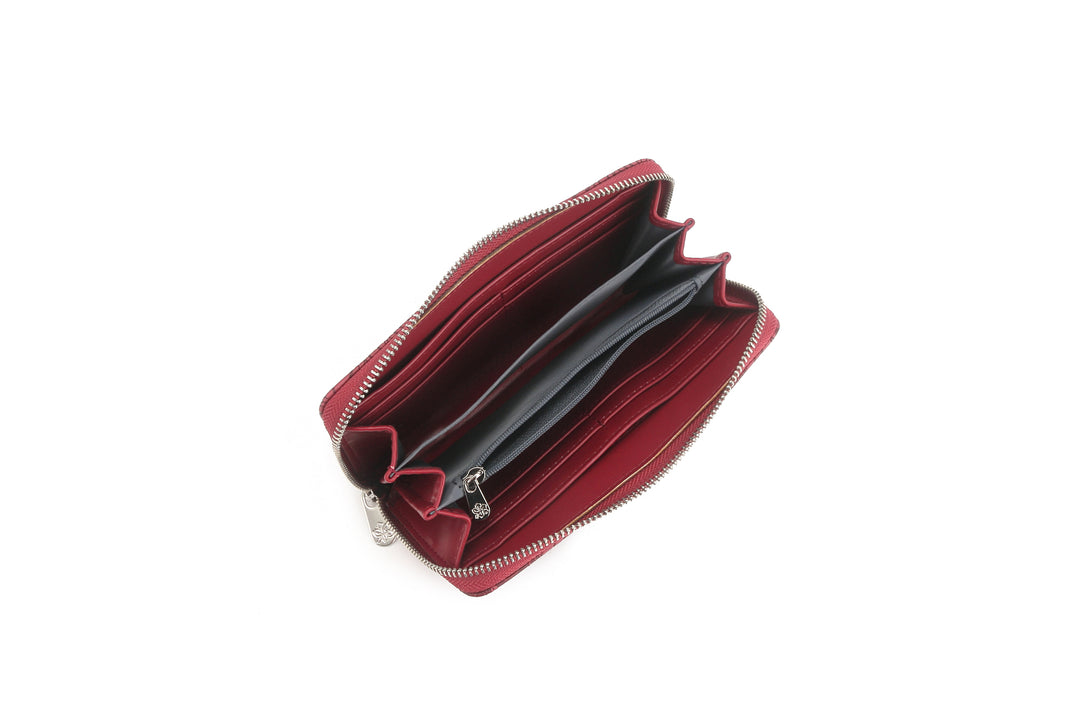Wallet Kaylee Anthurium Embossed Brown-Red