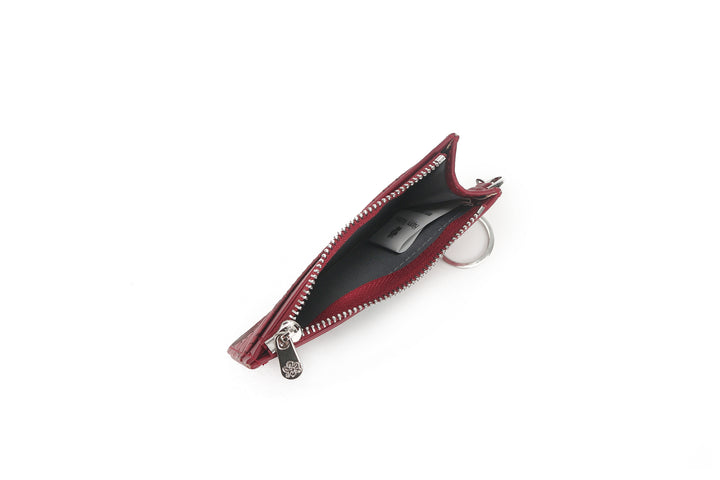 Card Case Olivia Anthurium Embossed Brown-Red