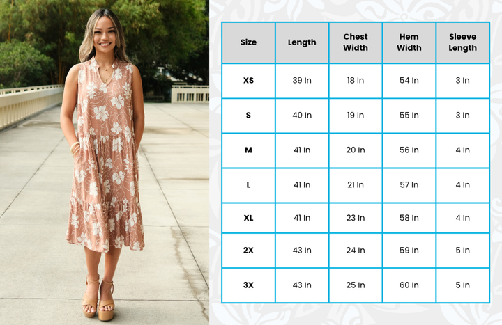 Sleevless Dress Kaipo Hibiscus Mocha