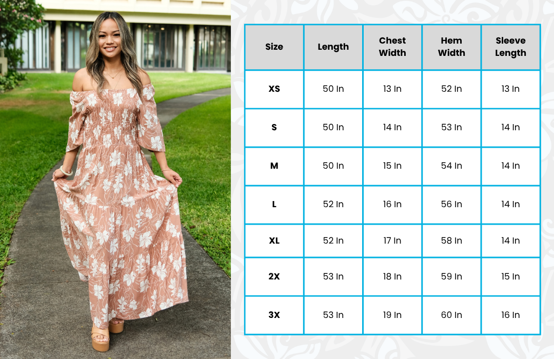 Maxi Dress Noelani Hibiscus Mocha