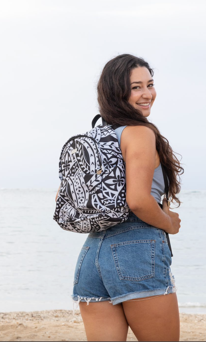 Backpack Keʻolu Tapa Black