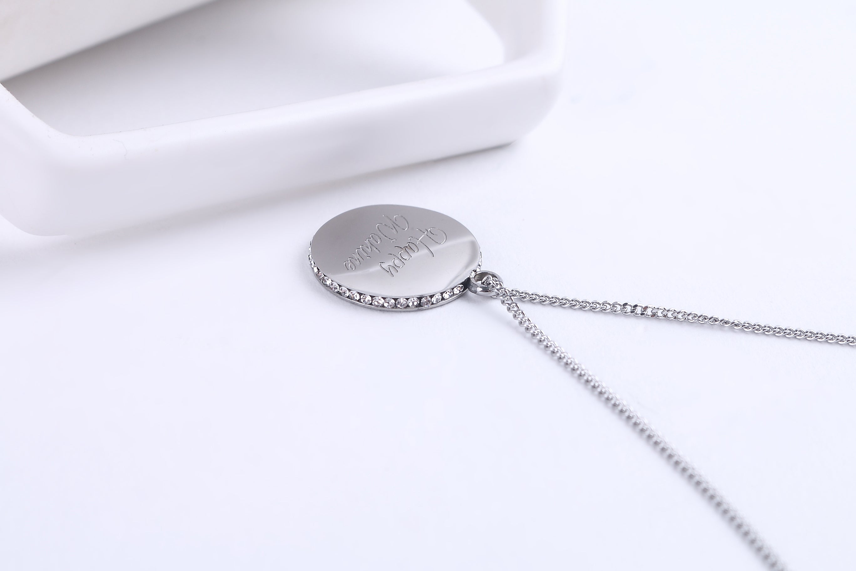 Necklace Aloha Happy Wahine Hawaii 26 inch Silver
