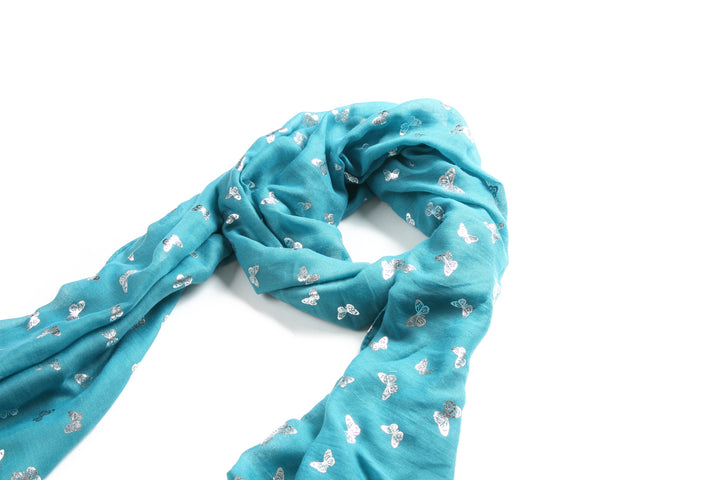 Scarf Danielle Silver Butterfly Turquoise