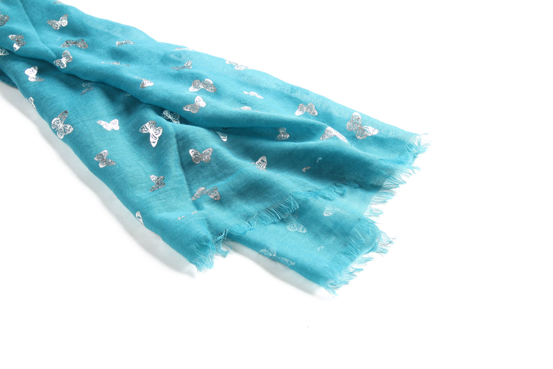 Scarf Danielle Silver Butterfly Turquoise