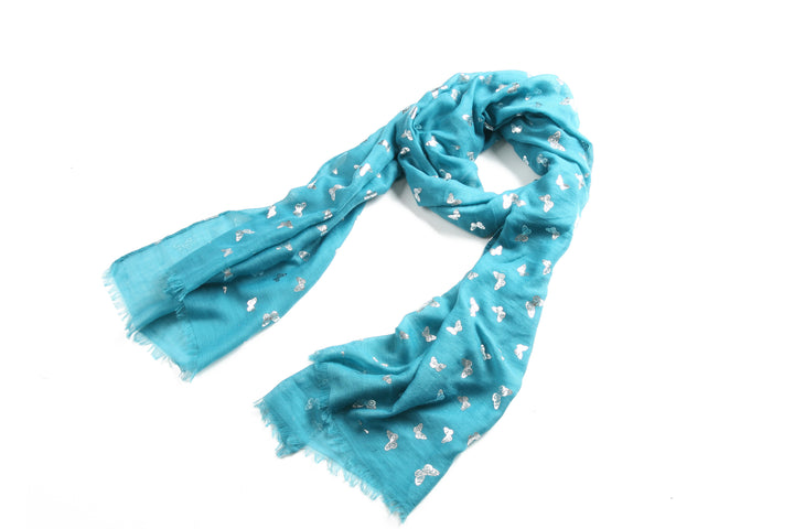 Scarf Danielle Silver Butterfly Turquoise