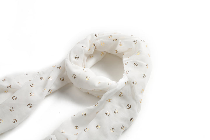 Scarf Danielle Gold Anchor White
