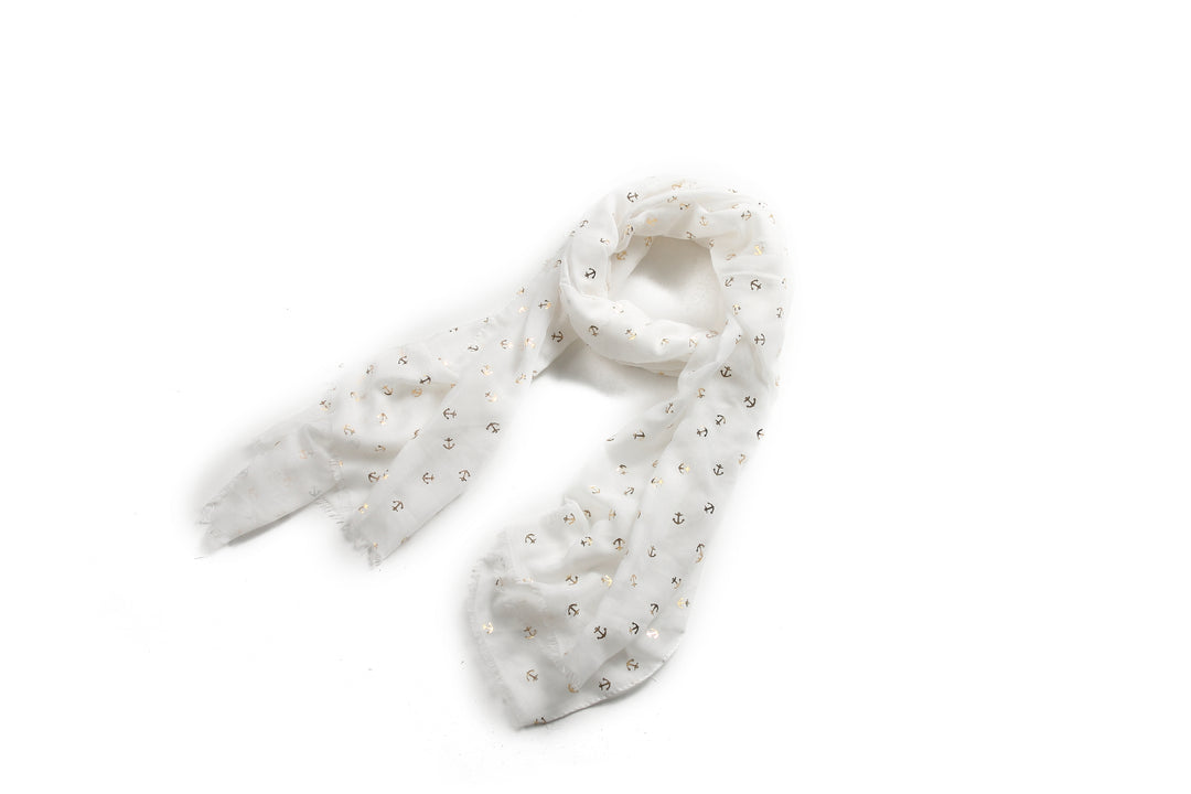 Scarf Danielle Gold Anchor White