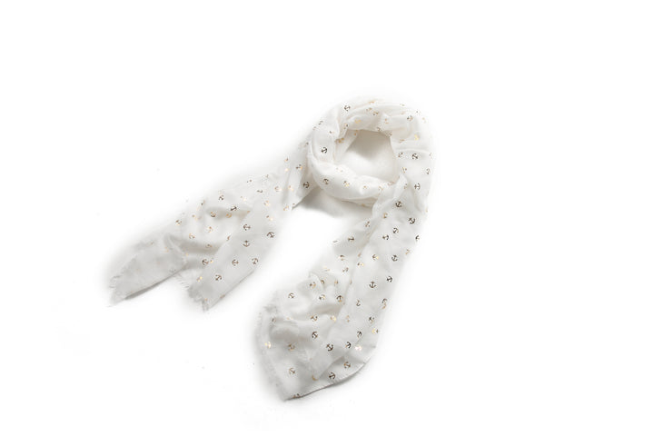 Scarf Danielle Gold Anchor White