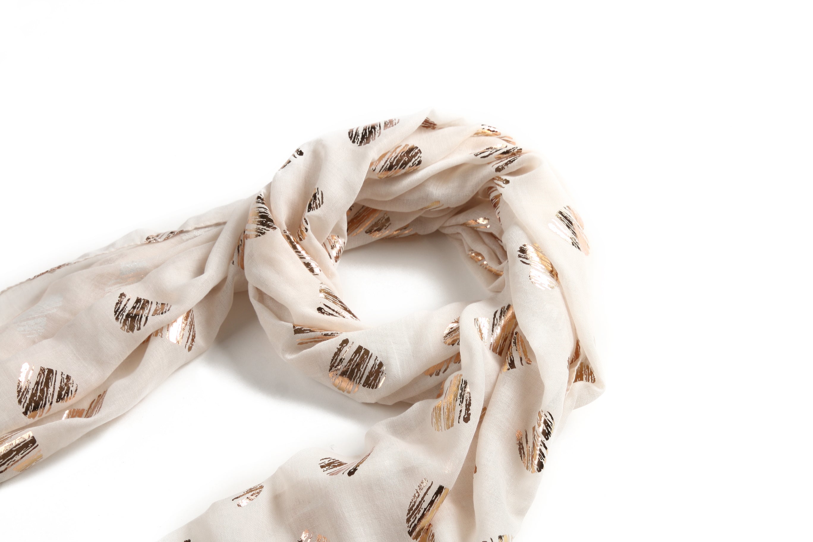 Scarf Danielle Rose Gold Heart Beige