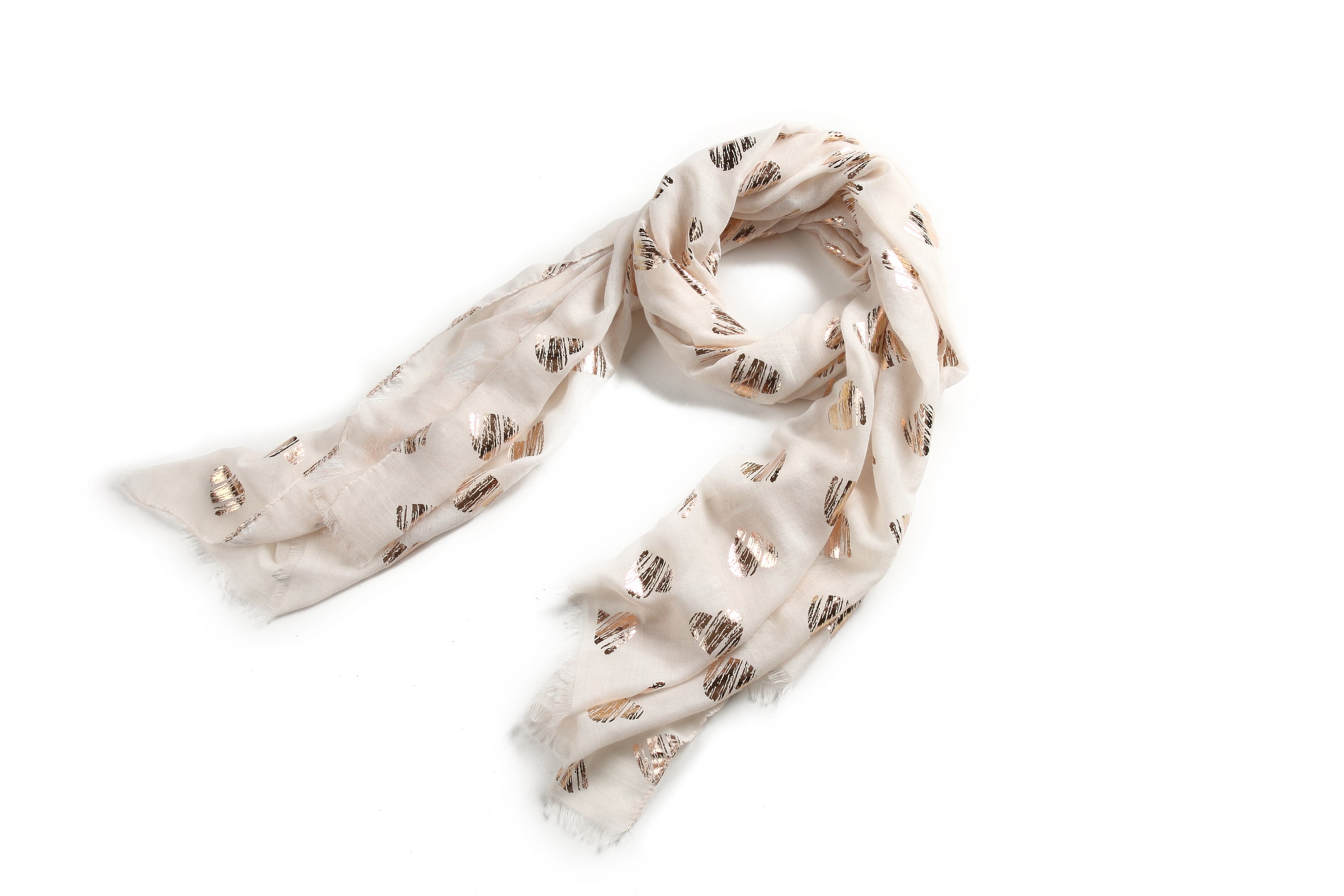 Scarf Danielle Rose Gold Heart Beige