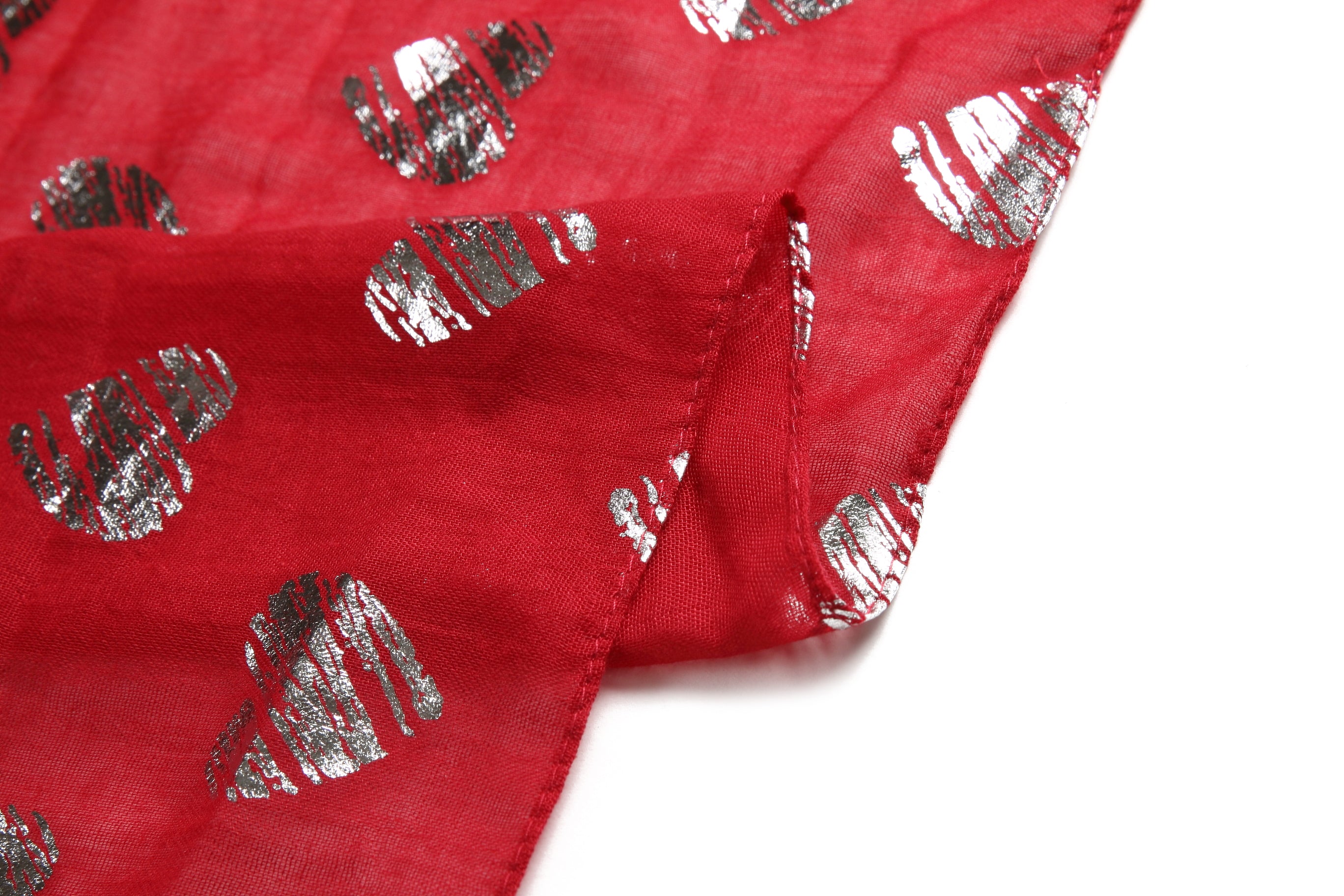 Scarf Danielle Rose Silver Heart Red