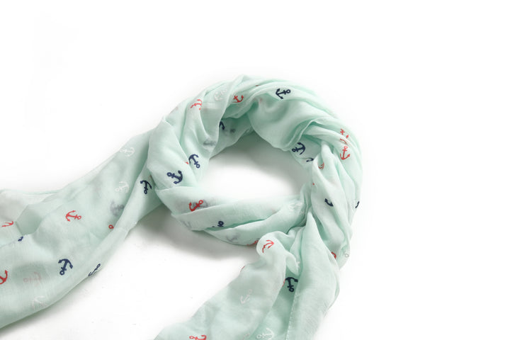 Scarf Danielle Textured Anchor Mint