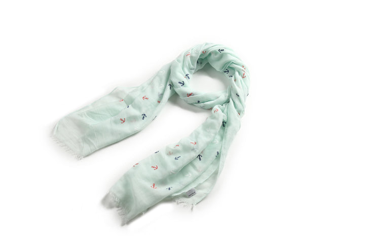 Scarf Danielle Textured Anchor Mint