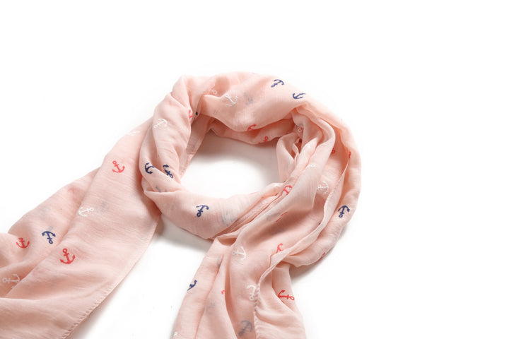 Scarf Danielle Textured Anchor Pink