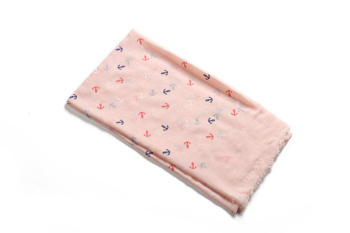 Scarf Danielle Textured Anchor Pink