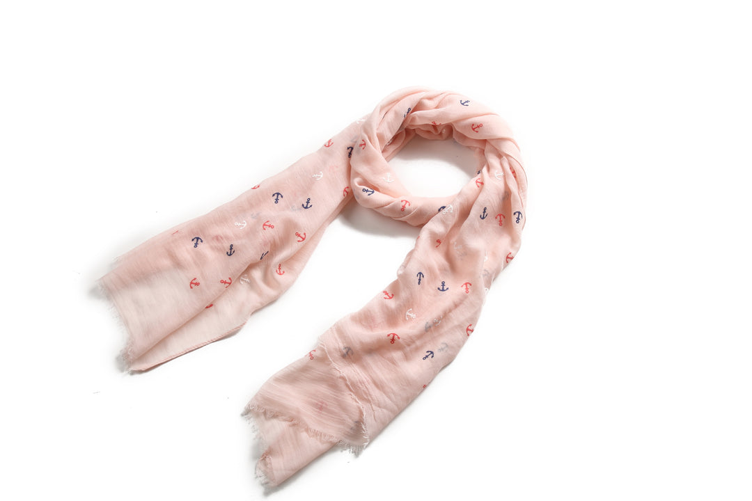 Scarf Danielle Textured Anchor Pink