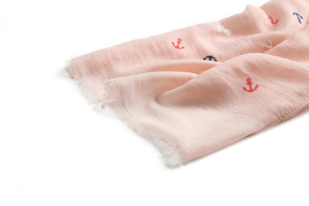 Scarf Danielle Textured Anchor Pink