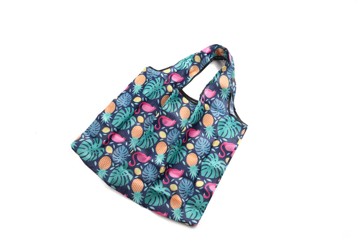 Foldable Bag Jackie Flamingo Pineapple Blue