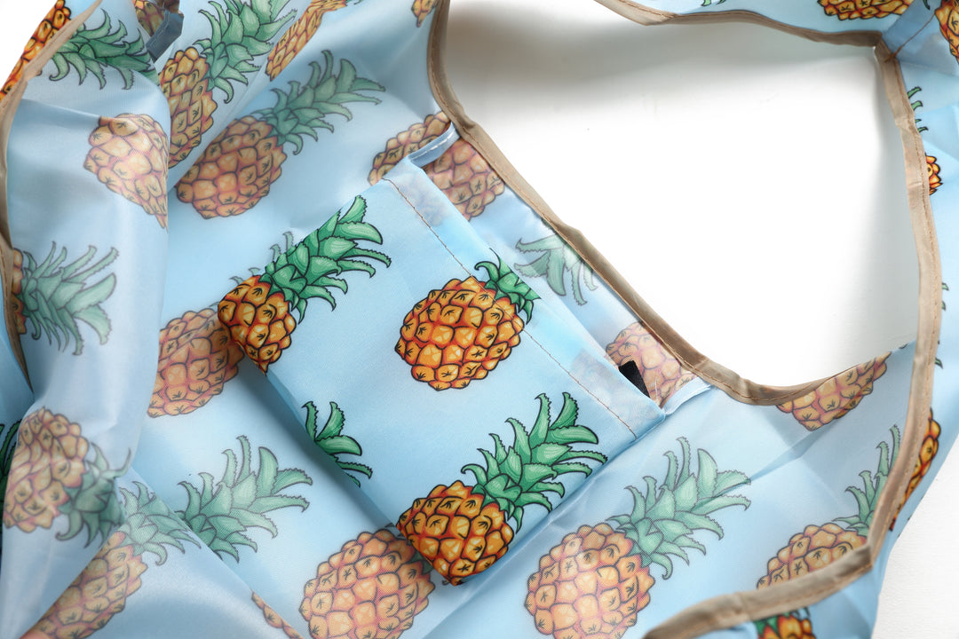 Foldable Bag Jackie Pineapple Sky Blue