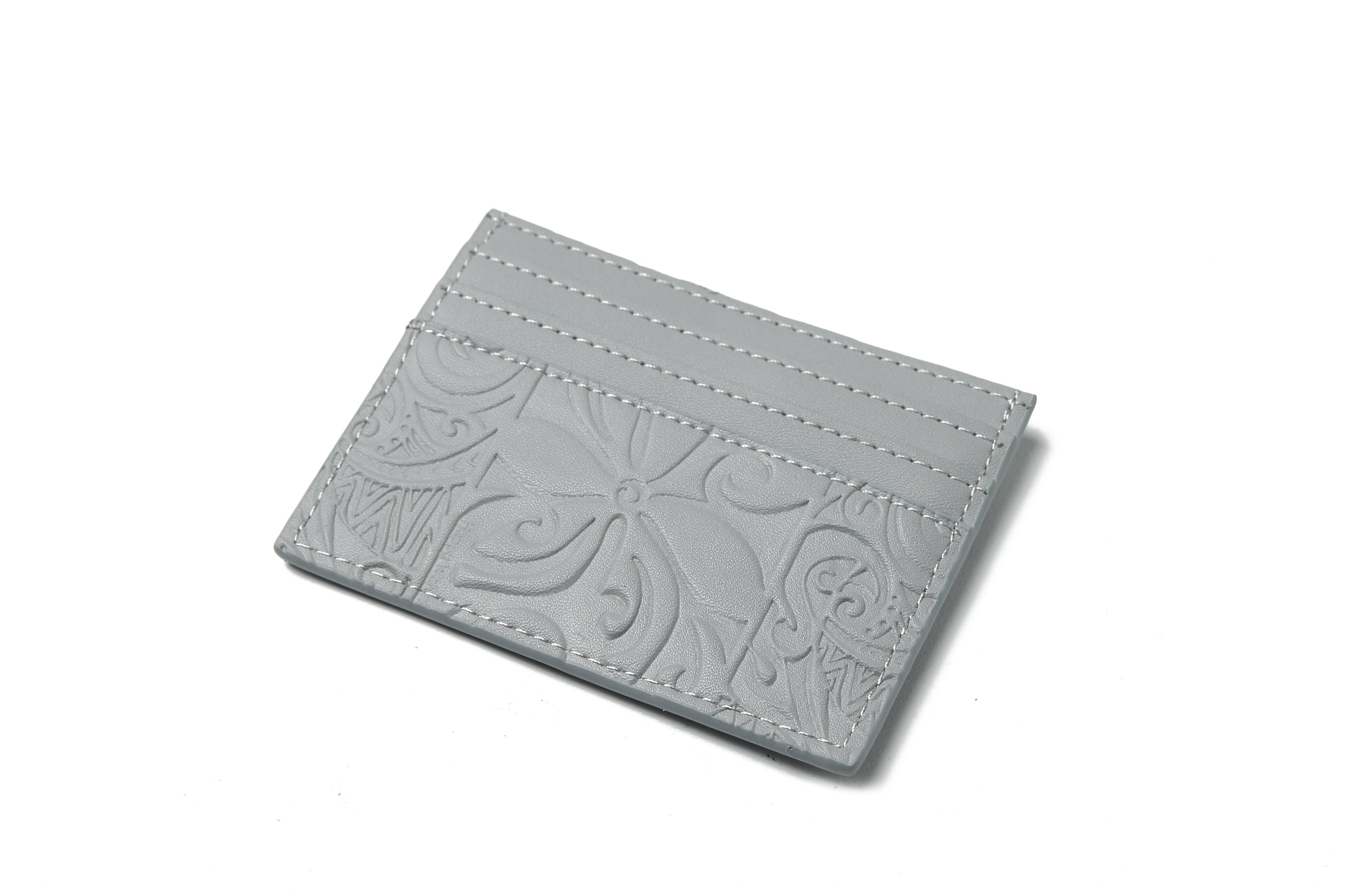 Card Case Meilany Tapa Tiare Embossed Grey
