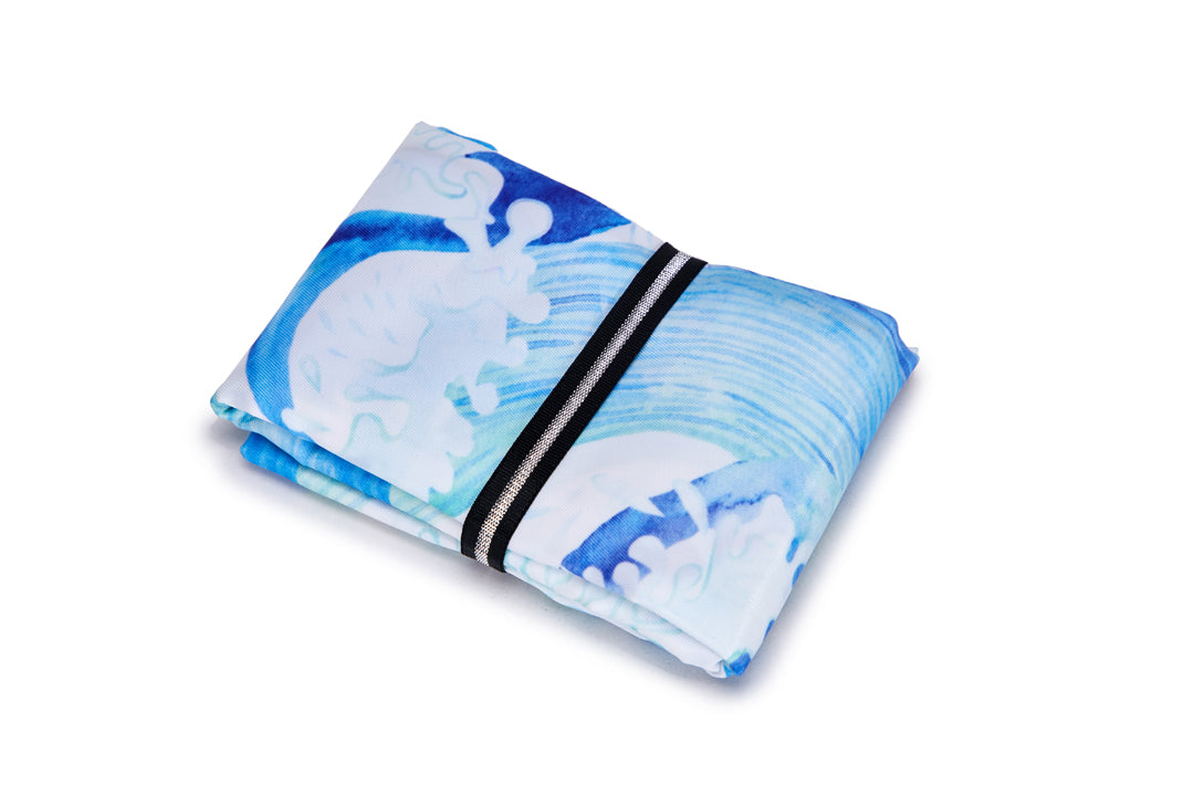 Foldable Bag Jake Watercolor Waves Blue