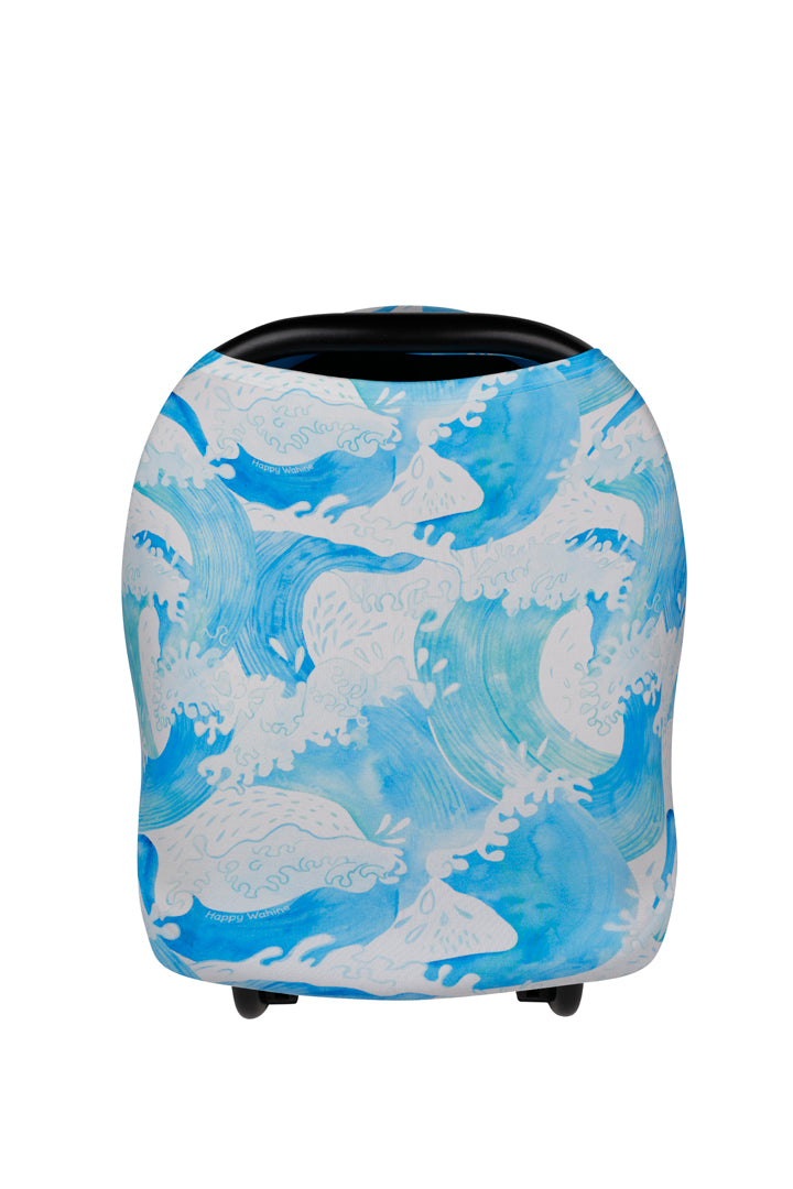 Baby Nursing Carseat Cover Waves Blue