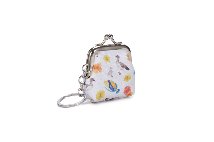 Pouch Coin Small Humu Nene Hibiscus White