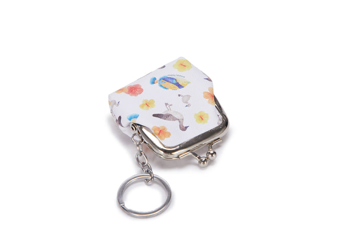 Pouch Coin Small Humu Nene Hibiscus White