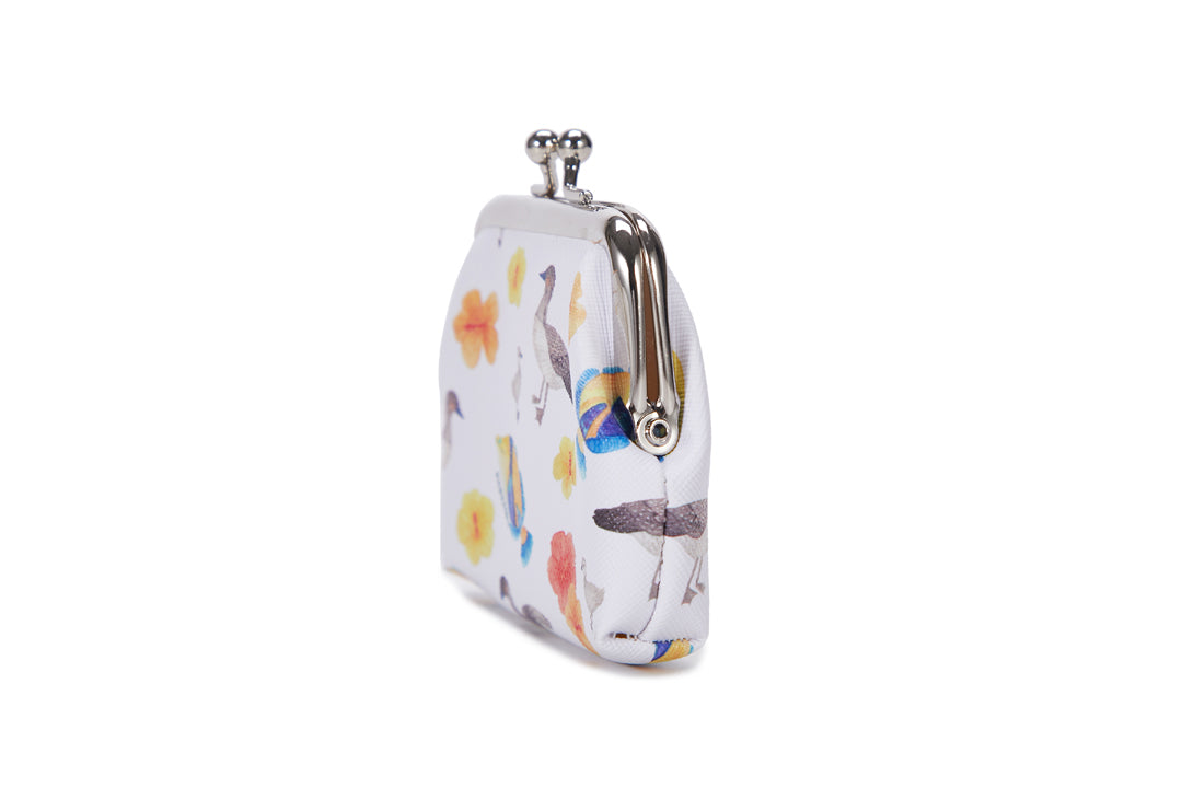 Coin Pouch Large Humu Nene Hibiscus White